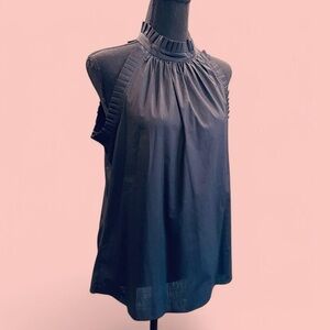 Avant Garde Black Ruffle Halter Top Women’s Medium
